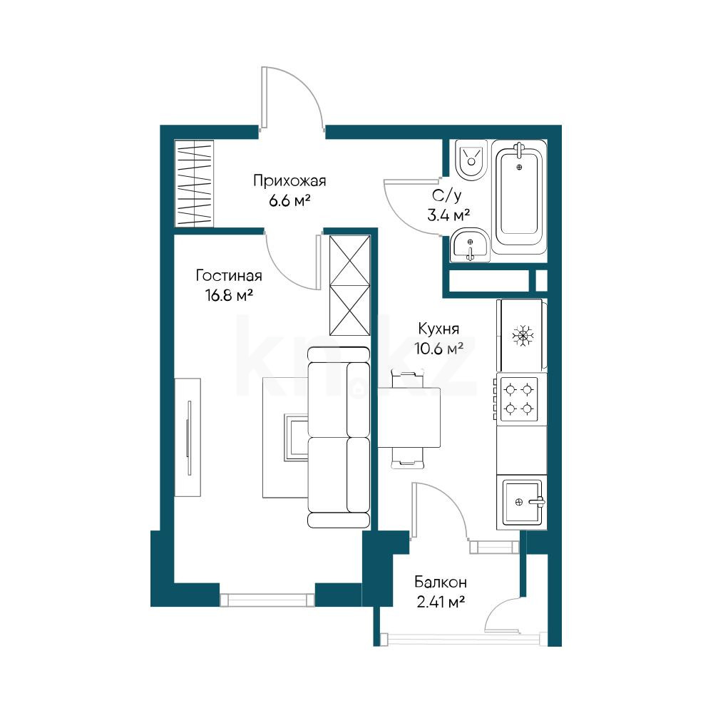 Продажа 1-комнатной квартиры 38 м в Алматы, Улжан-1 мкр-н за 16 500 000 ₸ -  объявление 3154290 | Kn.kz