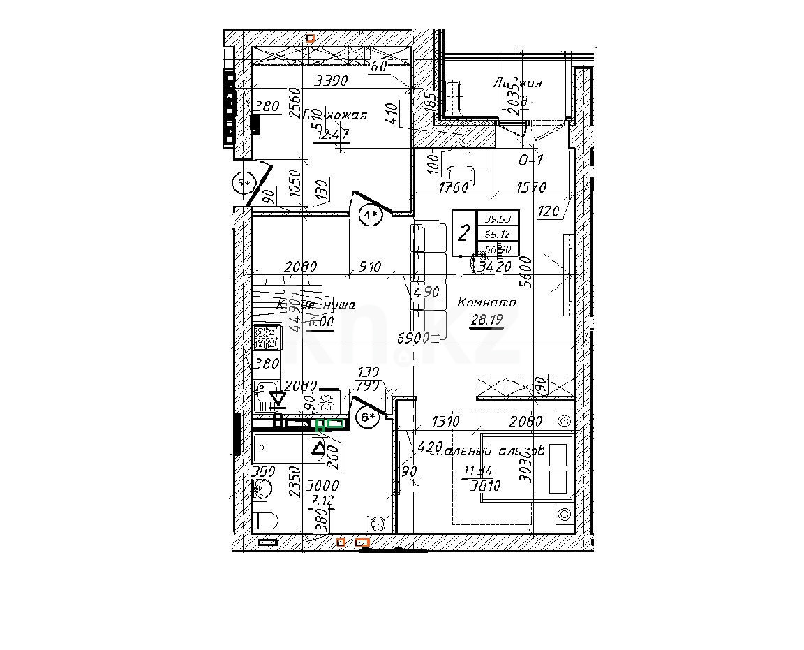 Продажа 2-комнатной квартиры 66 м в Астане, Кабанбай батыра, дом 107 за 15  000 000 ₸ - объявление 3232082 | Kn.kz