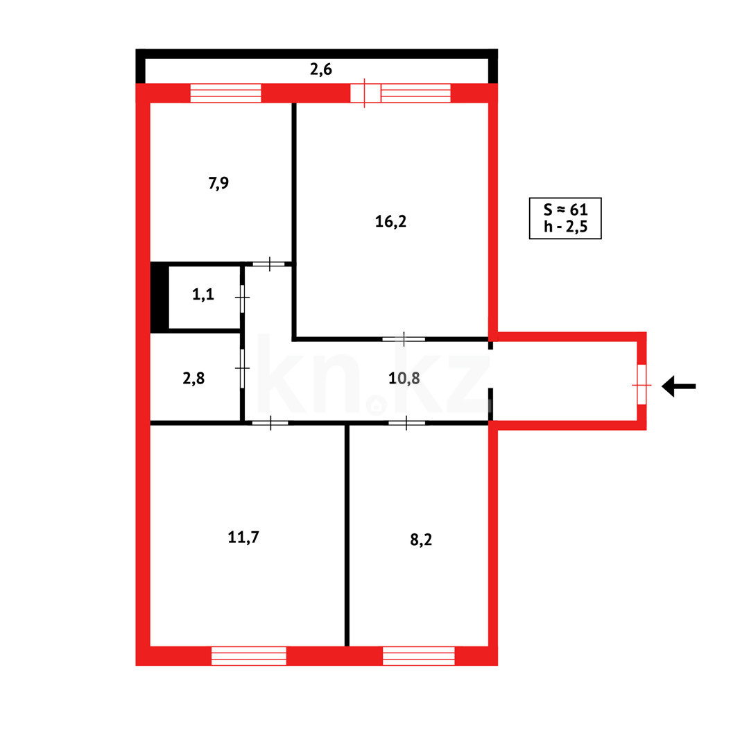 Продажа 3-комнатной квартиры 61 м в Караганде, Восток-3 мкр-н, дом 18 за 18  500 000 ₸ - объявление 3281452 | Kn.kz