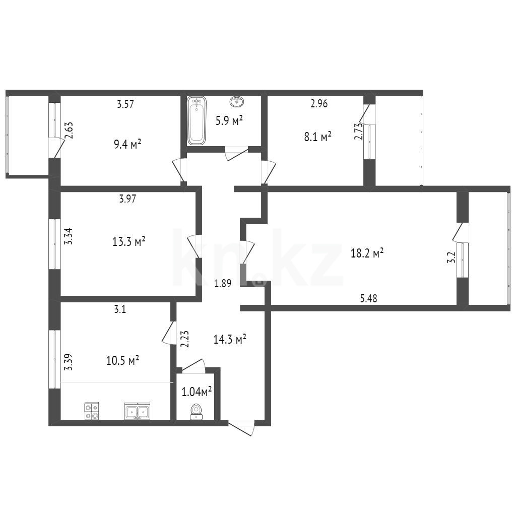 Продажа 4-комнатной квартиры 90.2 м в Петропавловске, Володарского, дом 45  за 24 000 000 ₸ - объявление 3334363 | Kn.kz