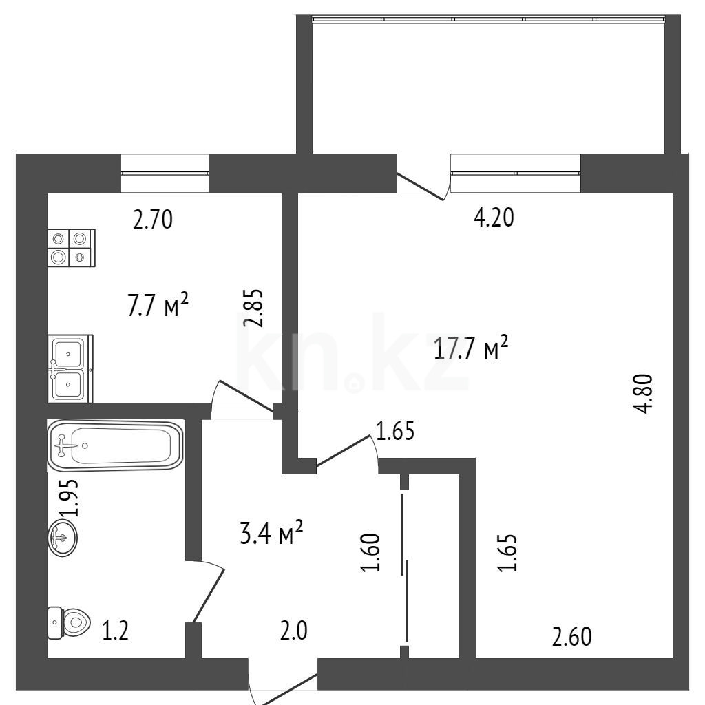 Продажа 1-комнатной квартиры 45 м в Петропавловске, Уральская, дом 30 за 15  650 000 ₸ - объявление 3338685 | Kn.kz