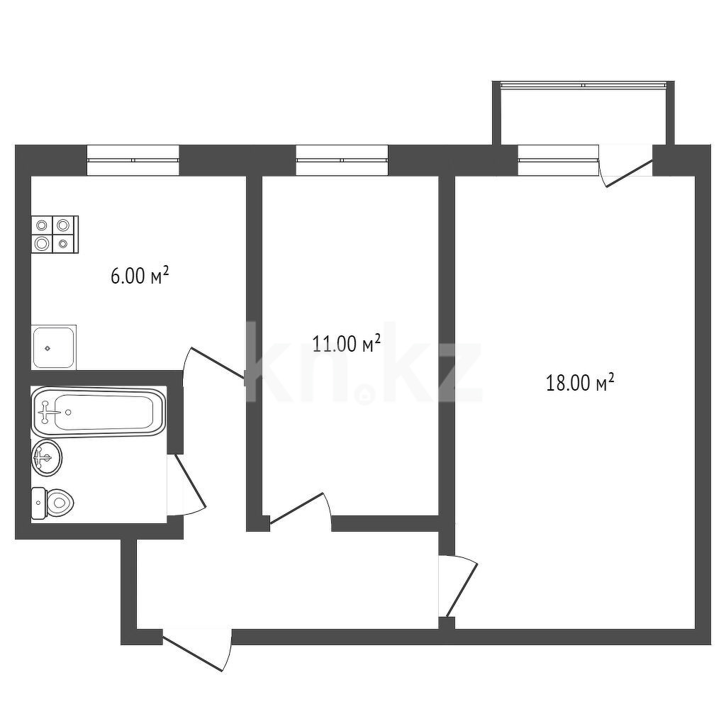 Продажа 2-комнатной квартиры 42 м в Петропавловске, Партизанская, дом 156  за 12 000 000 ₸ - объявление 3368442 | Kn.kz