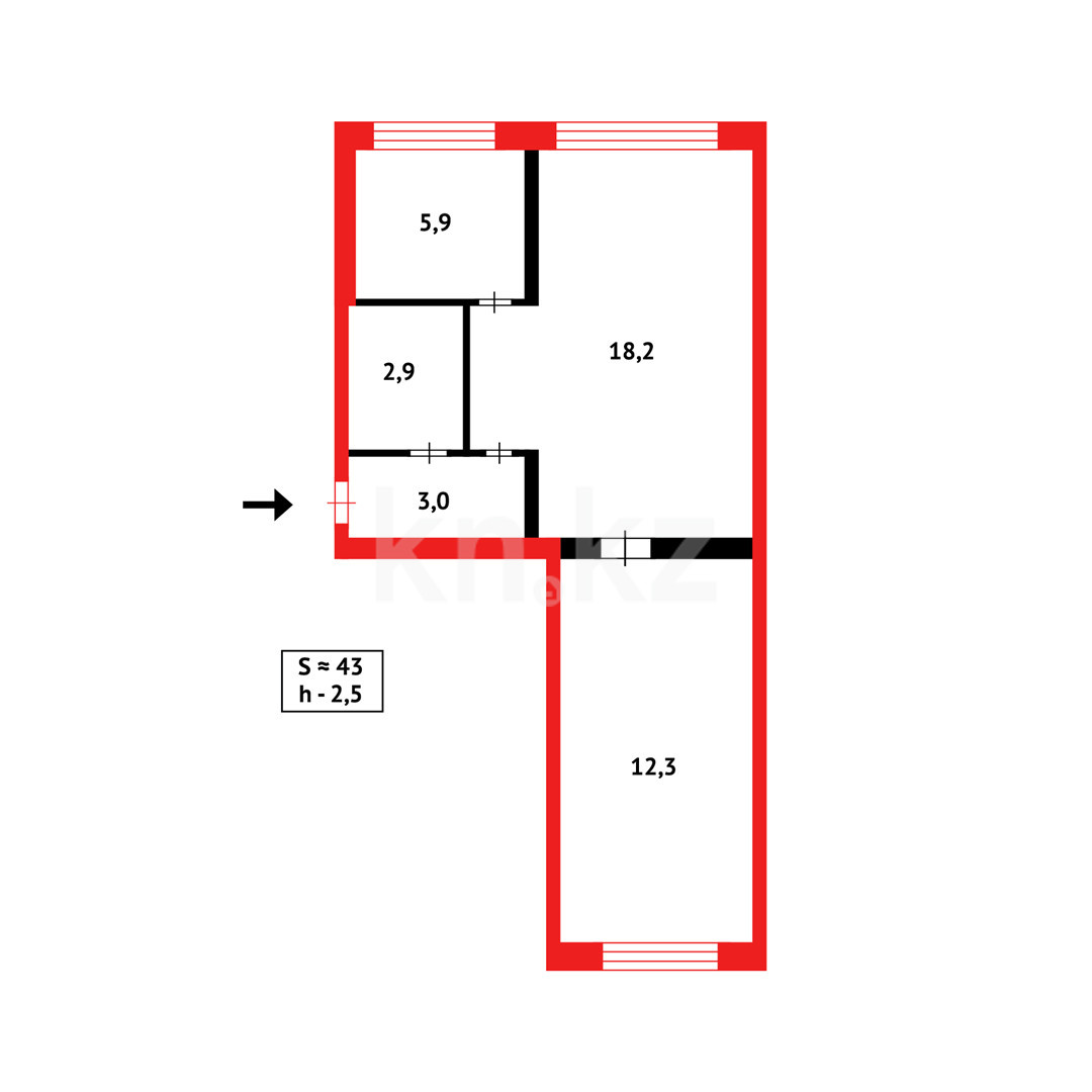 Продажа 2-комнатной квартиры 43 м в Караганде, Алиханова за 18 500 000 ₸ -  объявление 3388070 | Kn.kz