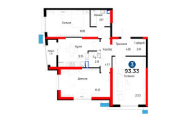 Продажа 3-комнатной квартиры, 93 м, Абая, дом 165