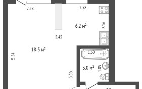 Продажа 1-комнатной квартиры, 33 м, Букетова, дом 42