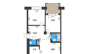 Продажа 3-комнатной квартиры, 68 м, Гагарина, дом 292 - Левитана