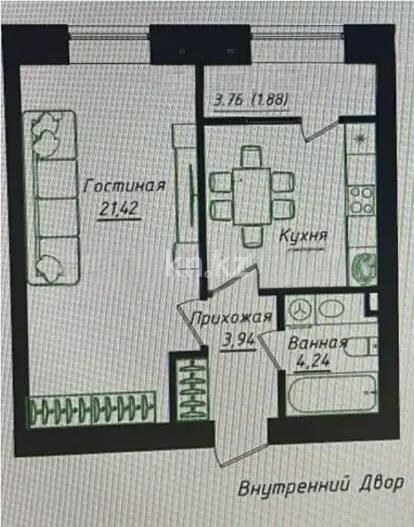 Продажа 1-комнатной квартиры, 42 м² - Продажа однокомнатных квартир в р-не Сарайшык Астаны - страница 24 фото 1 из 1