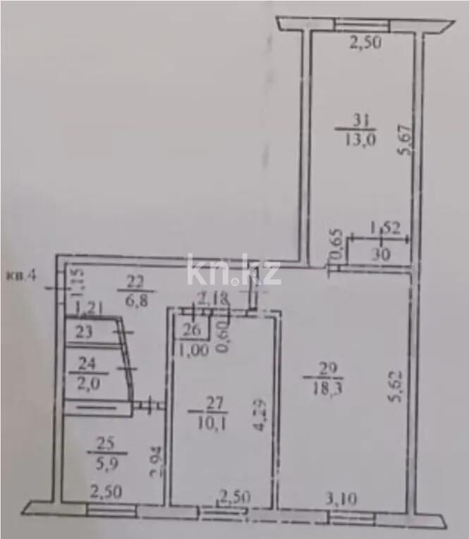 Продажа 3-комнатной квартиры, 58.5 м² - Продажа трехкомнатных квартир в Алматы - страница 2 фото 5 из 5
