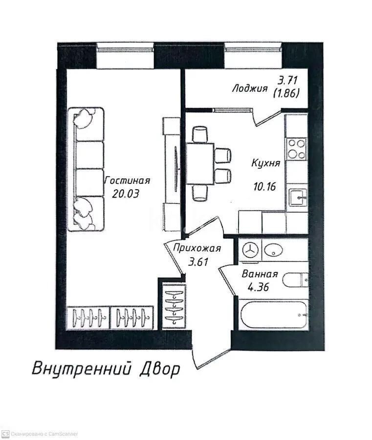 Продажа 1-комнатной квартиры, 40.02 м² - Продажа однокомнатных квартир в р-не Нура Астаны - страница 42 фото 1 из 1