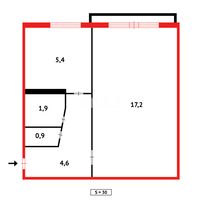 Продажа 1-комнатной квартиры, 31 м² - Продажа однокомнатных квартир в Темиртау - страница 7 фото 10 из 10