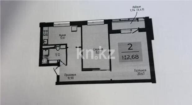 Продажа 2-комнатной квартиры, 63 м² - Продажа двухкомнатных квартир в монолитно-каркасном доме в Астане - страница 45 фото 1 из 1