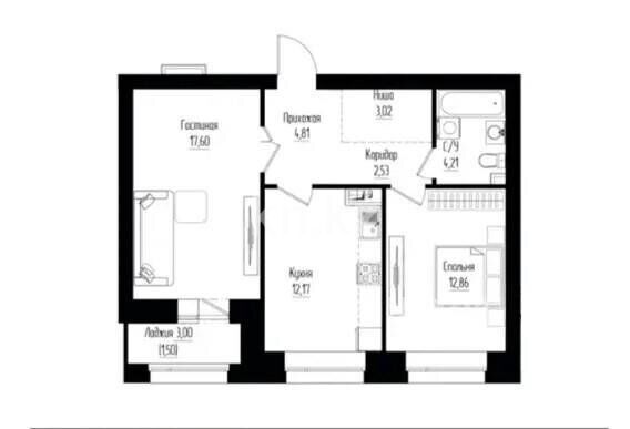 Продажа 2-комнатной квартиры, 58.69 м² - Продажа квартир в Астане - страница 9 фото 1 из 1