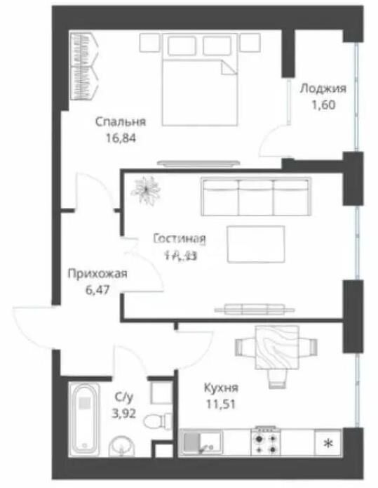 Продажа 2-комнатной квартиры, 56.7 м² - Продажа двухкомнатных квартир в кирпичном доме в Казахстане - страница 133 фото 5 из 5