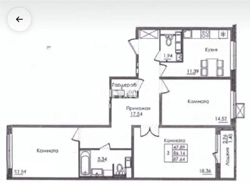 Продажа 3-комнатной квартиры, 87.64 м² - Продажа трехкомнатных квартир в блочном доме в Казахстане - страница 34 фото 1 из 2