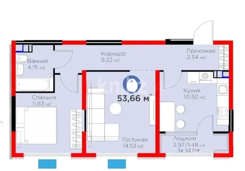 Продажа 2-комнатной квартиры, 54 м² - Продажа двухкомнатных квартир в Турксибском р-не Алматы - страница 19 фото 1 из 2