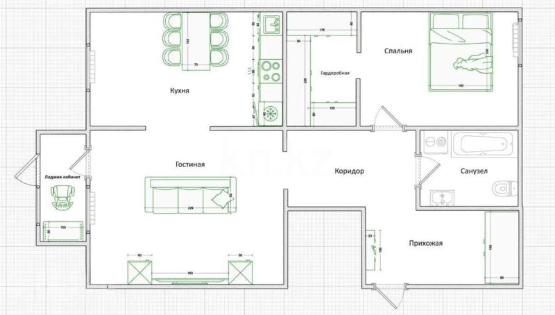 Продажа 2-комнатной квартиры, 80.5 м² - Продажа двухкомнатных квартир в р-не Есиль Астаны фото 1 из 1
