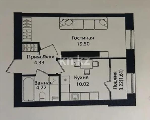 Продажа 1-комнатной квартиры, 40 м² - Продажа однокомнатных квартир в р-не Сарыарка Астаны - страница 19 фото 1 из 1
