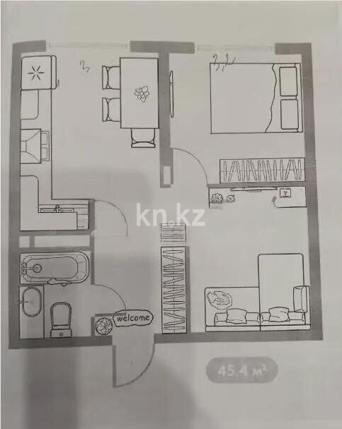 Продажа 2-комнатной квартиры, 45.4 м² - Продажа квартир в Казахстане - страница 162 фото 1 из 1