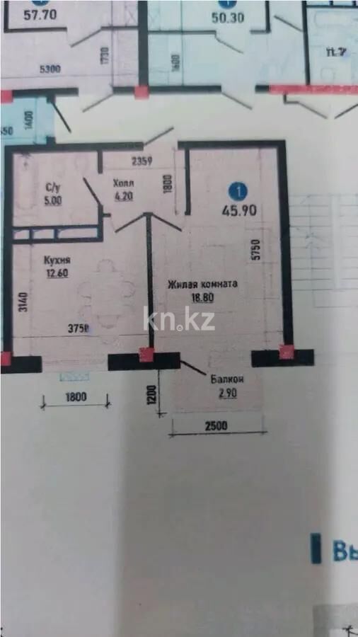 Продажа 2-комнатной квартиры, 45.9 м² - Продажа двухкомнатных квартир от собственников в Алматы - страница 3 фото 1 из 1