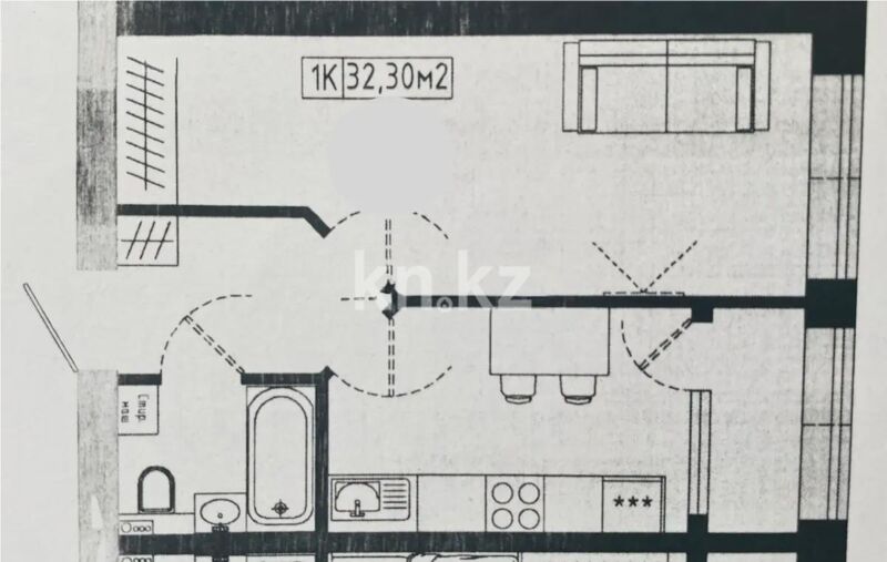 Продажа 1-комнатной квартиры, 32.3 м² - Продажа однокомнатных квартир в р-не Нура Астаны - страница 38 фото 1 из 1