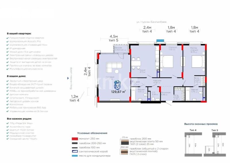 Продажа 3-комнатной квартиры, 129.87 м² - Недвижимость в Астане - страница 5 фото 1 из 1