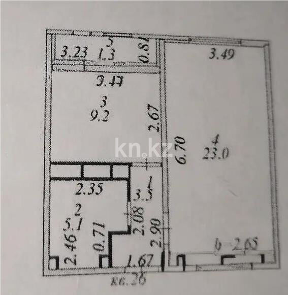 Продажа 1-комнатной квартиры, 42.3 м² - Продажа квартир в панельном доме в Астане - страница 2 фото 3 из 3