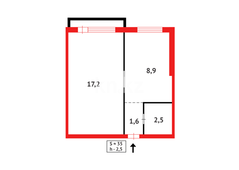 Продажа 1-комнатной квартиры, 30 м² - Продажа однокомнатных квартир в панельном доме в Караганде - страница 10 фото 3 из 3