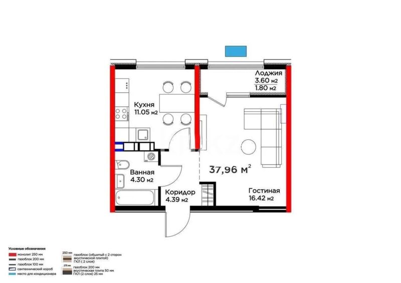 Продажа 1-комнатной квартиры, 38 м² - Продажа квартир от собственников в Алматы - страница 7 фото 1 из 1