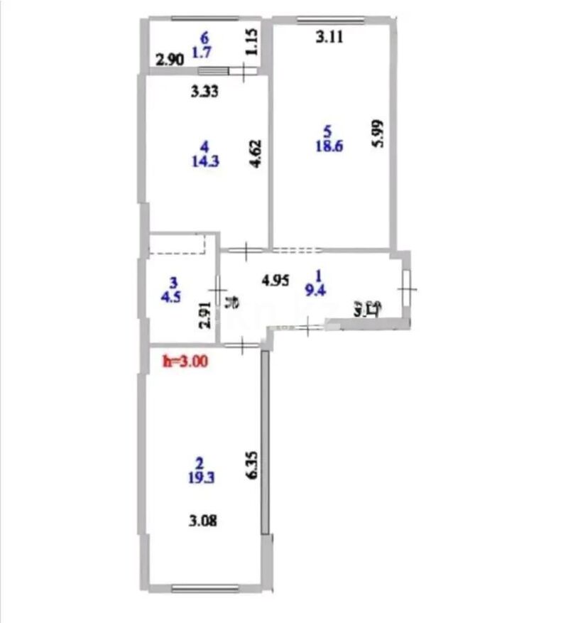 Продажа 2-комнатной квартиры, 68 м² - Продажа двухкомнатных квартир в блочном доме в Казахстане - страница 25 фото 1 из 1