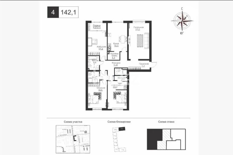 Продажа 4-комнатной квартиры, 142.1 м² - Аренда баз, складов и промышленной недвижимости в Алматинской области фото 1 из 1