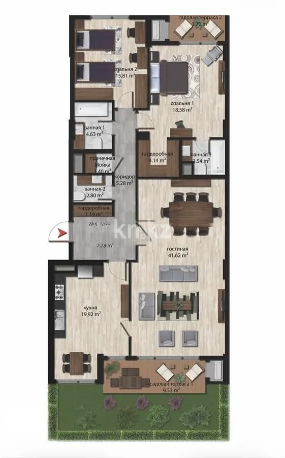 Продажа 3-комнатной квартиры, 136.42 м² - Продажа трехкомнатных квартир в Медеуском р-не Алматы - страница 11 фото 1 из 1