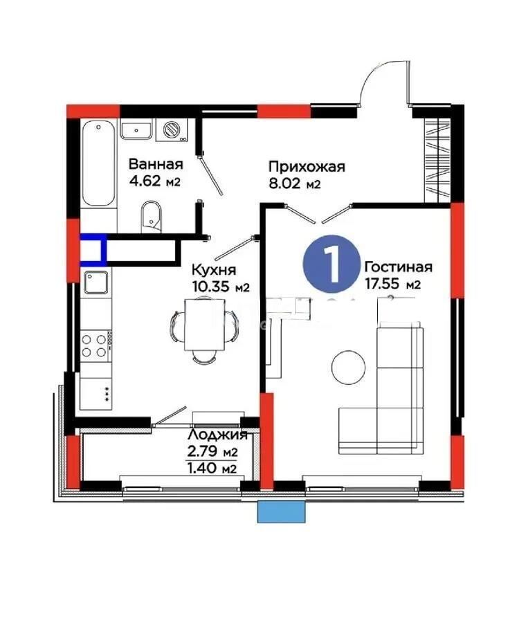 Продажа 1-комнатной квартиры, 42 м² - Продажа однокомнатных квартир в р-не Есиль Астаны - страница 25 фото 1 из 1