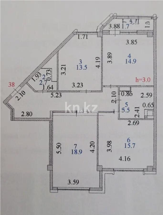 Продажа 3-комнатной квартиры, 88.3 м² - Продажа трехкомнатных квартир в блочном доме в Астане фото 10 из 10