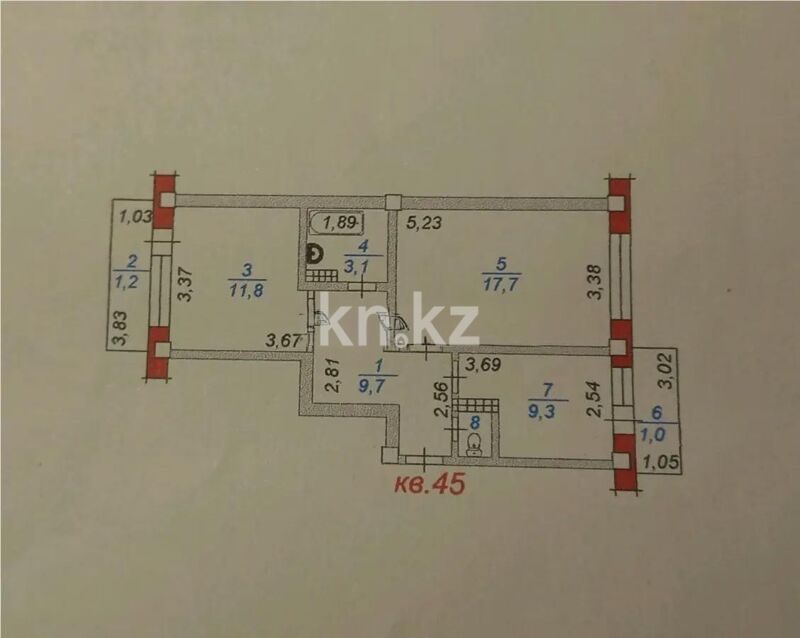 Продажа 2-комнатной квартиры, 54.7 м² - Продажа двухкомнатных квартир в кирпичном доме в Казахстане - страница 123 фото 6 из 6