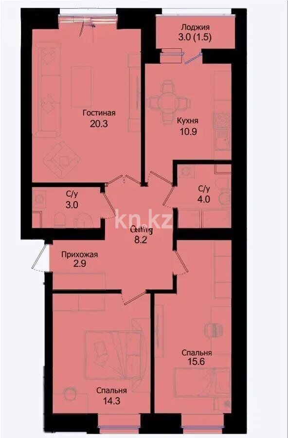 Продажа 3-комнатной квартиры, 81 м² - Продажа квартир в кирпичном доме в Казахстане - страница 50 фото 1 из 1