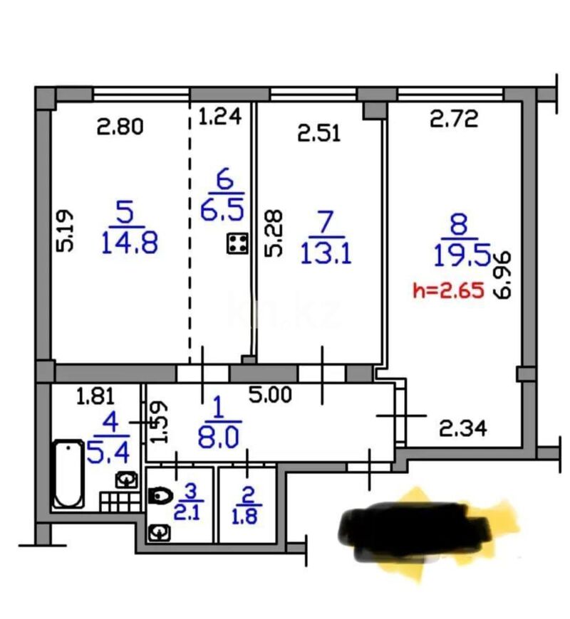 Продажа 3-комнатной квартиры, 74 м² - Продажа трехкомнатных квартир в Алмалинском р-не Алматы - страница 17 фото 7 из 7