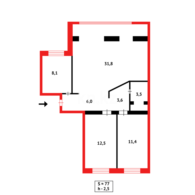 Продажа 3-комнатной квартиры, 77 м² - Продажа квартир в Караганде - страница 11 фото 16 из 16