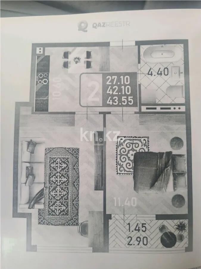 Продажа 2-комнатной квартиры, 43.55 м² - Продажа двухкомнатных квартир в р-не Сарайшык Астаны - страница 26 фото 1 из 1