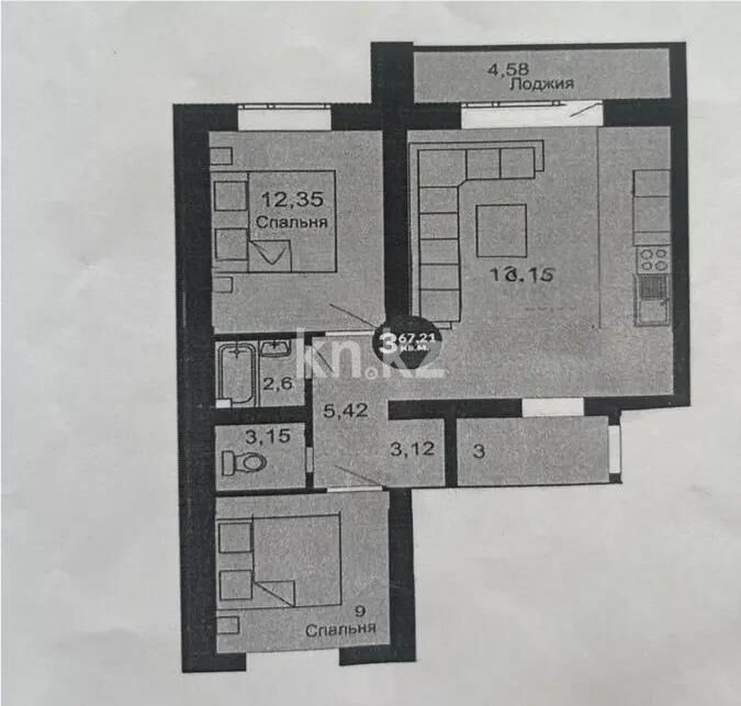 Продажа 3-комнатной квартиры, 68 м² - Продажа трехкомнатных квартир в блочном доме в Казахстане - страница 50 фото 5 из 5