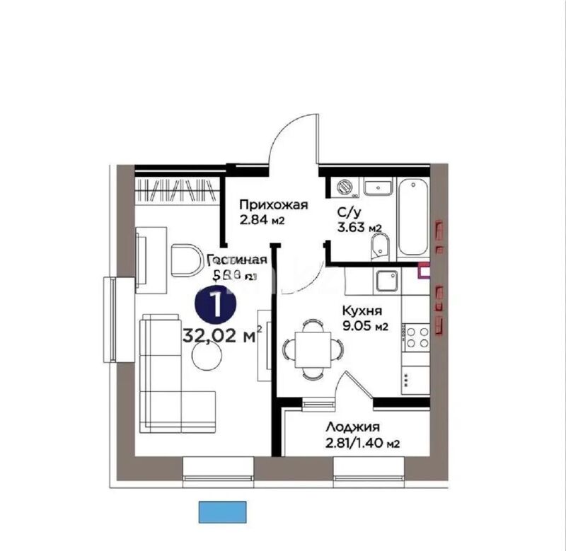Продажа 1-комнатной квартиры, 32 м² - Продажа однокомнатных квартир в р-не Нура Астаны - страница 23 фото 1 из 1