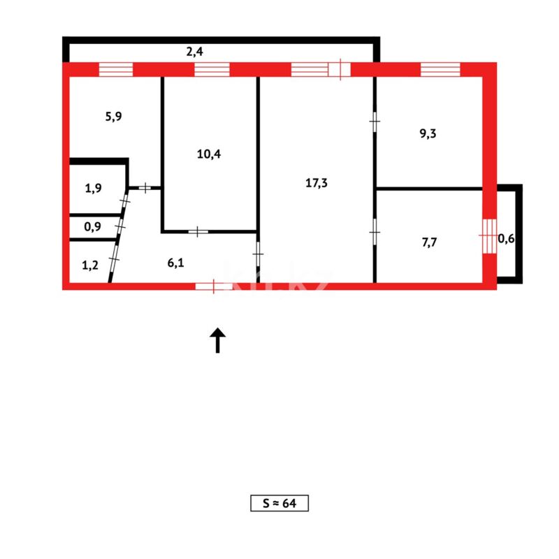 Продажа 4-комнатной квартиры, 63 м² - Продажа квартир в панельном доме в Казахстане - страница 10 фото 9 из 9