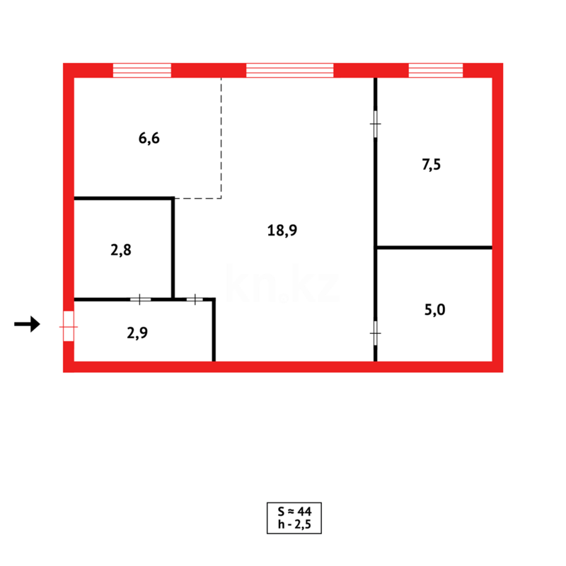 Продажа 2-комнатной квартиры, 44 м² - Продажа двухкомнатных квартир в блочном доме в Казахстане - страница 74 фото 11 из 11