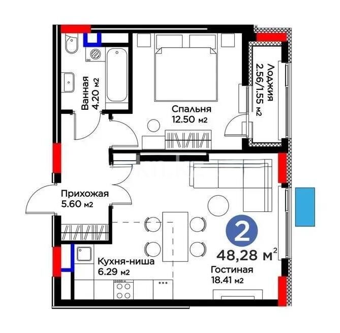 Продажа 2-комнатной квартиры, 50 м² - Продажа двухкомнатных квартир от собственников в Казахстане - страница 44 фото 1 из 1