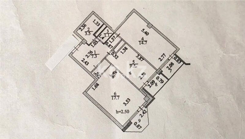Продажа 2-комнатной квартиры, 56 м² - Продажа двухкомнатных квартир в р-не Алматы Астаны - страница 7 фото 7 из 7