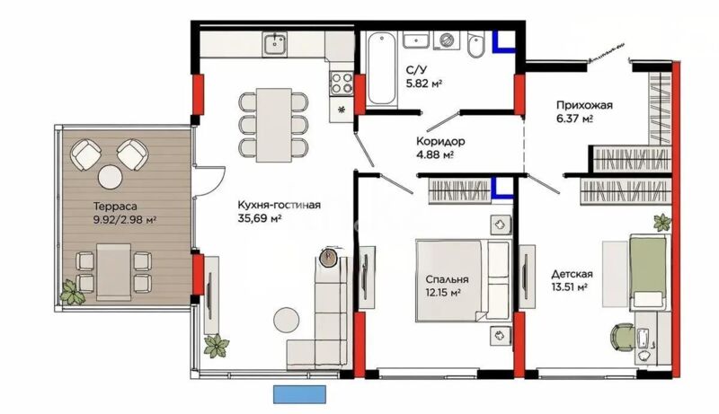 Продажа 3-комнатной квартиры, 70 м² - Продажа квартир в Казахстане - страница 51 фото 1 из 1