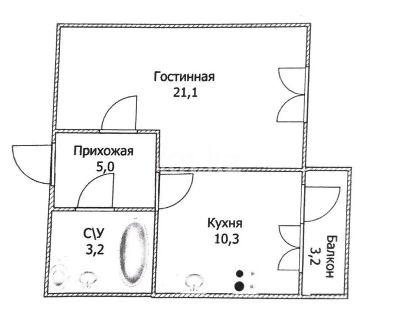 Продажа 1-комнатной квартиры, 42 м² - Продажа однокомнатных квартир от собственников в Казахстане - страница 65 фото 1 из 1