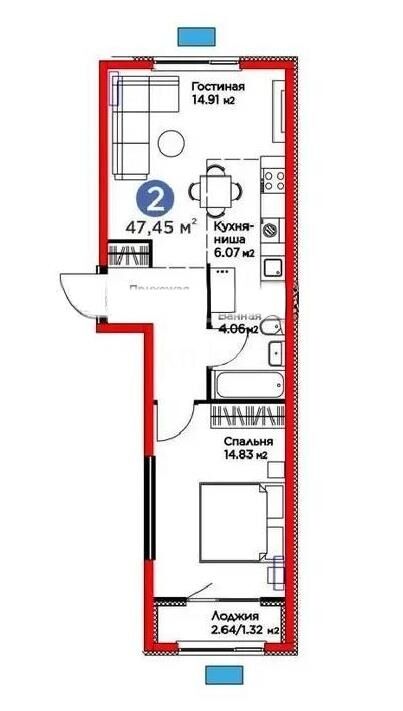 Продажа 2-комнатной квартиры, 50 м² - Продажа двухкомнатных квартир в Алатауском р-не Алматы - страница 26 фото 1 из 1