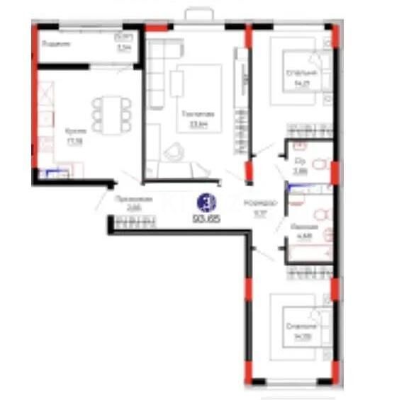 Продажа 3-комнатной квартиры, 94.2 м² - Продажа квартир в новостройках Астаны - страница 25 фото 4 из 4