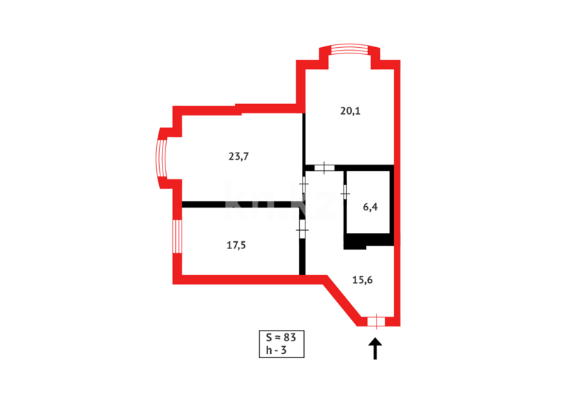 Продажа 2-комнатной квартиры, 84 м² - Продажа двухкомнатных квартир в р-не Байконур Астаны - страница 8 фото 13 из 13