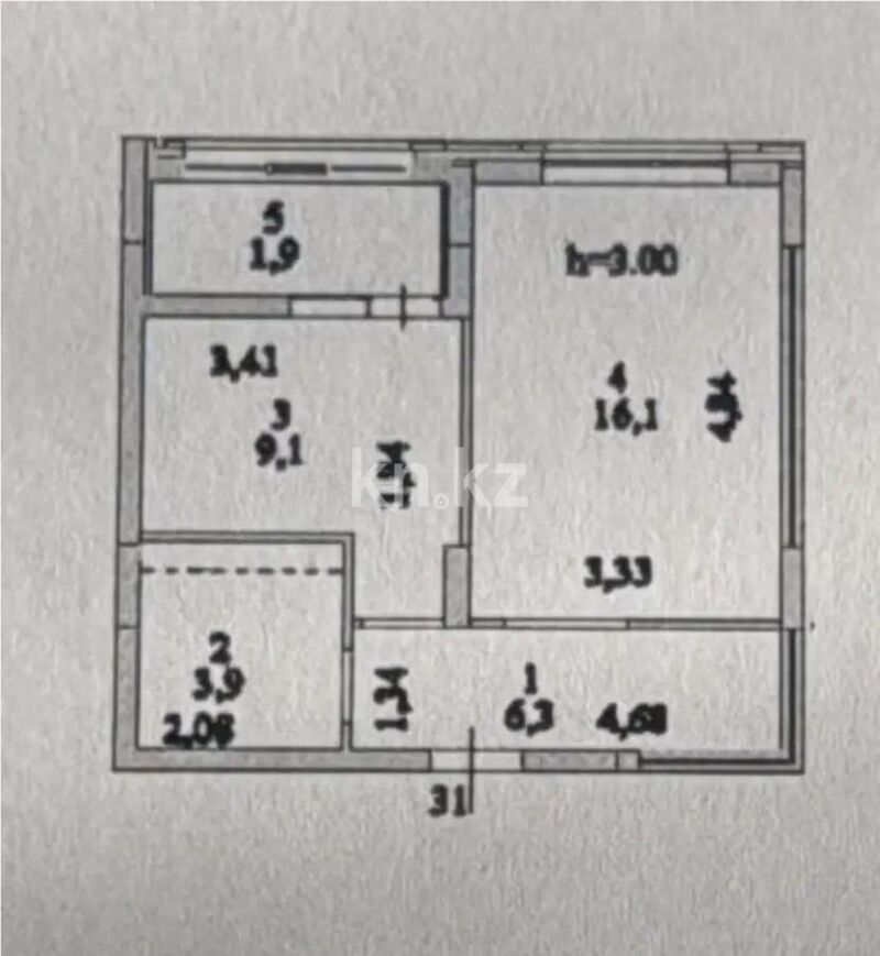 Продажа 1-комнатной квартиры, 37.3 м² - Продажа однокомнатных квартир в блочном доме в Казахстане фото 3 из 3